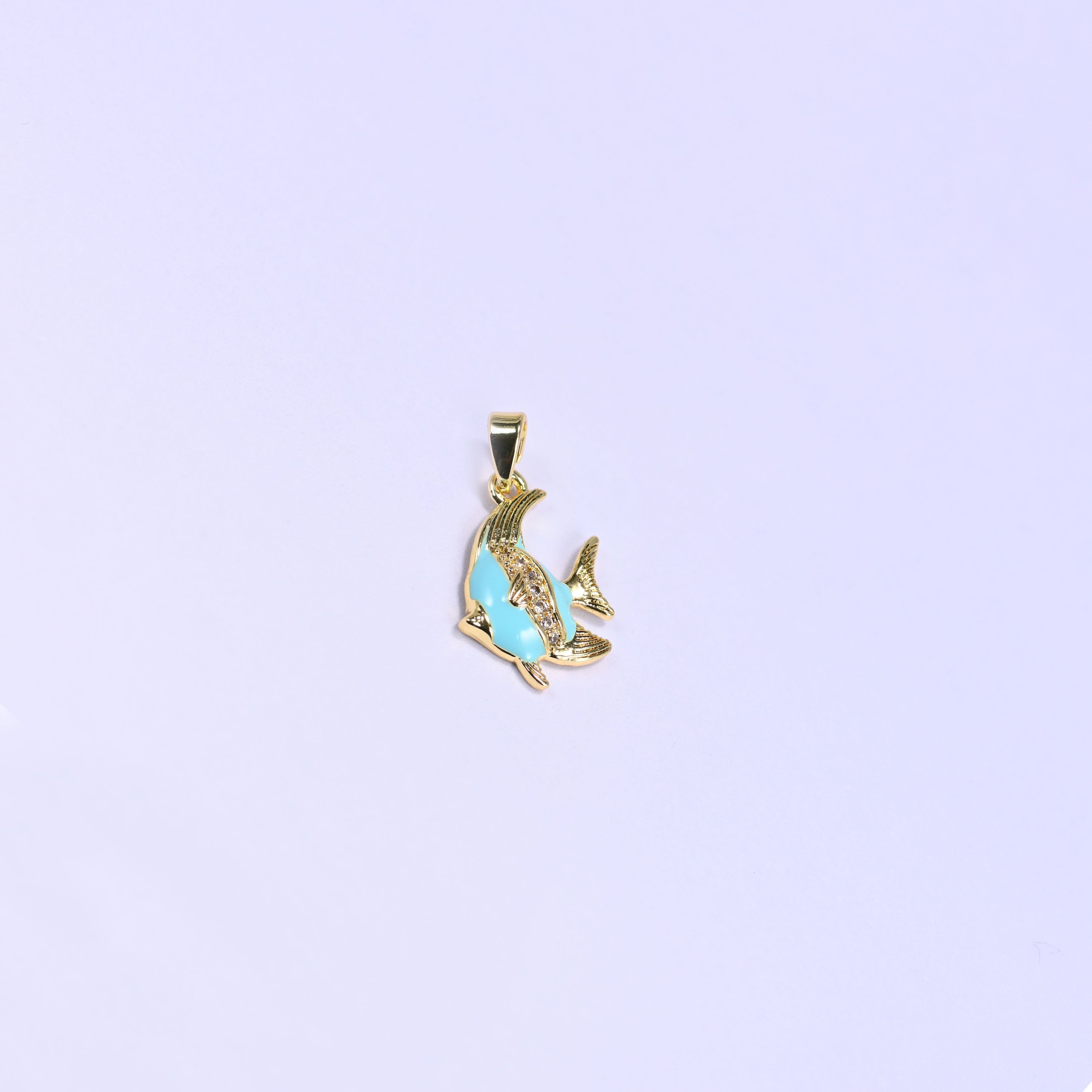 Enamel Tropical Fish Zircon Charms, bail approx 6.0mm x 2.90mm