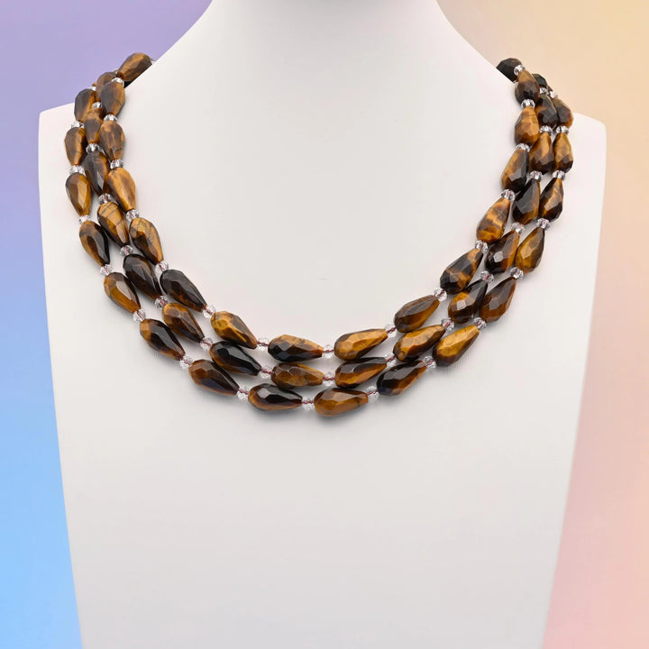 Tiger Eye faceted teardrop beads, 16x8mm, sold per 15.5 inch strand