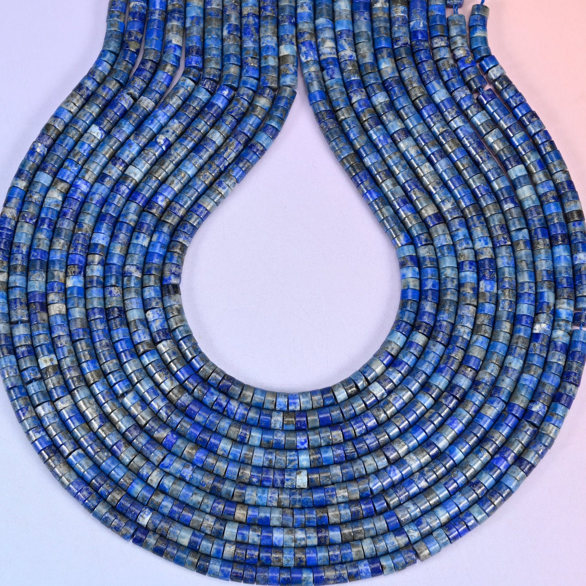 Lapis Lazuli Smooth Heishi Disc Beads, hole approximately 1.0mm