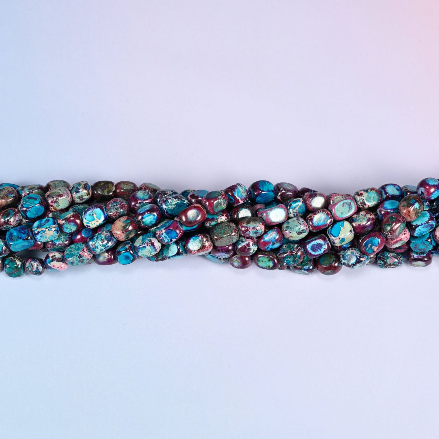Purple Sea Sediment Jasper nuggets for a stacking bracelet and earrings.