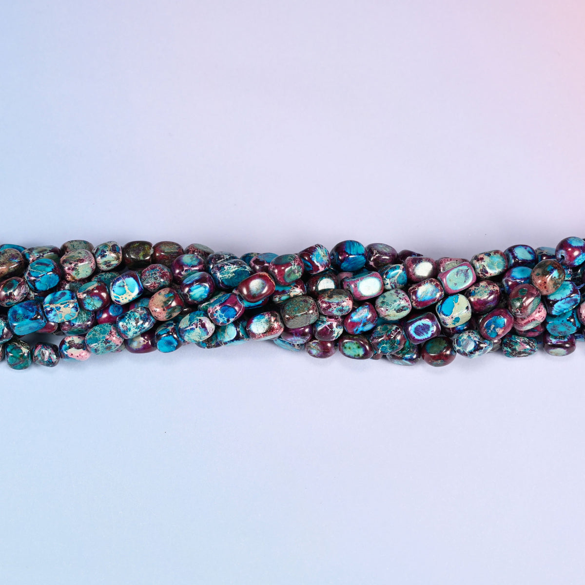 Purple Sea Sediment Jasper nuggets for a stacking bracelet and earrings.