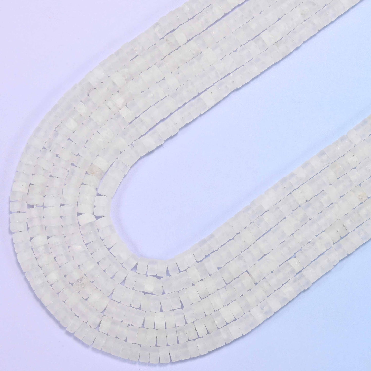 Matte Clear Quartz Heishi Disc Beads: Jewelry Making Supply, 15 Inch Strand