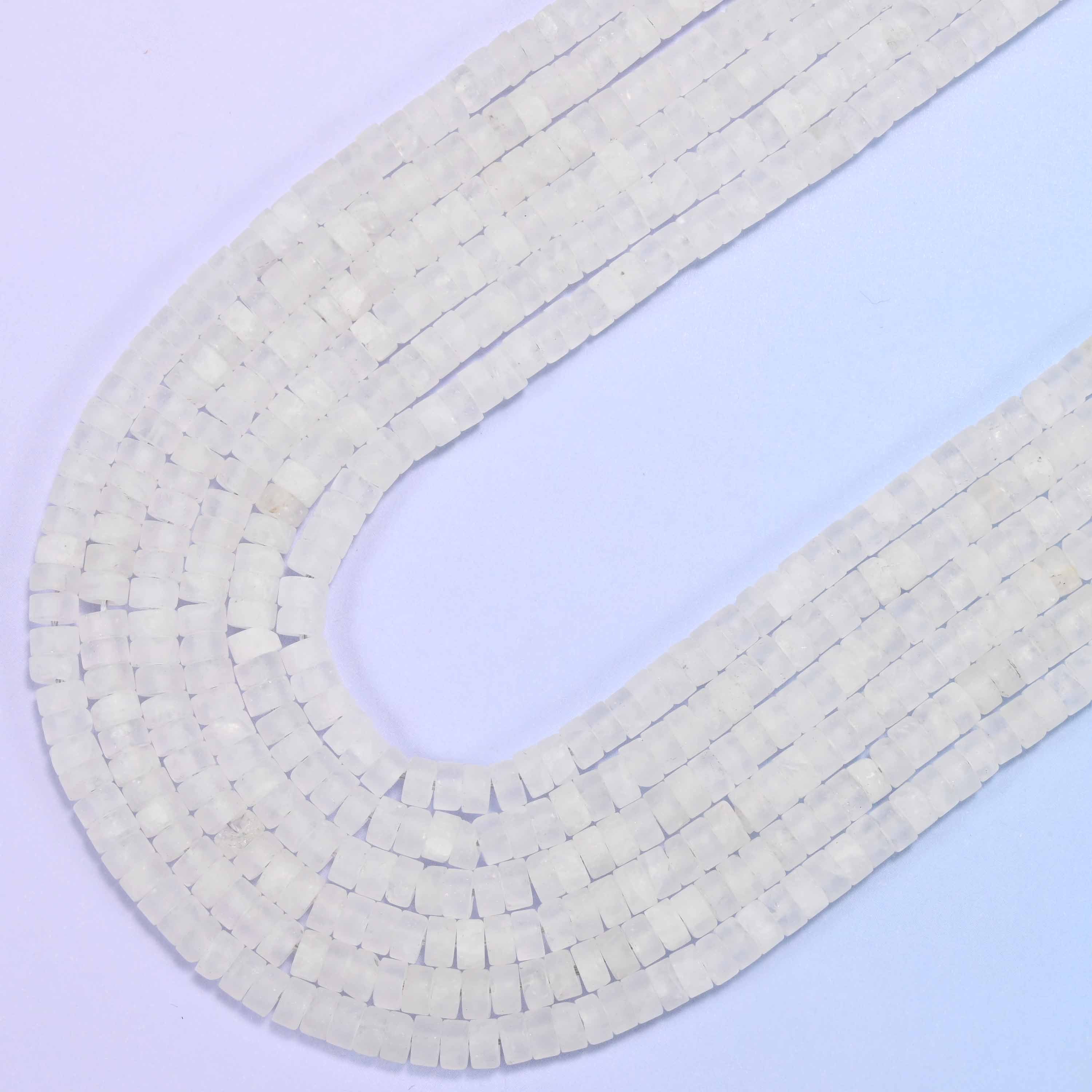 Matte Clear Quartz Heishi Disc Beads: Jewelry Making Supply, 15 Inch Strand