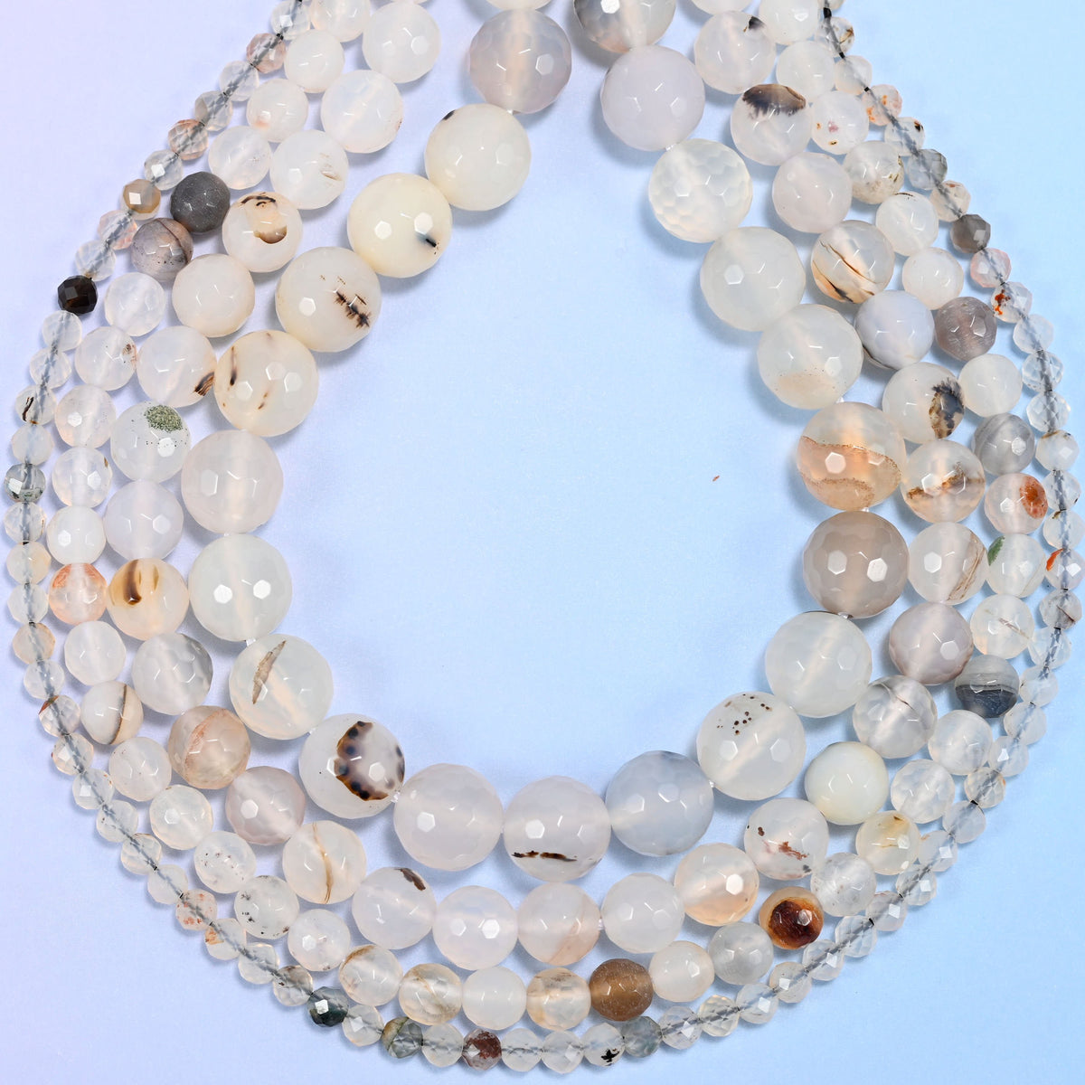 Black Flower Agate Faceted Round Beads 4mm 6mm 8mm 10mm, hole approximately 0.8mm to 1.0mm, +/- 0.2mm, centre drilled