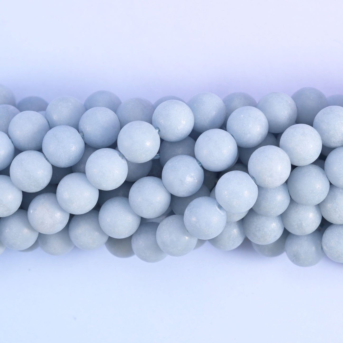 Matte round cut angelite beads