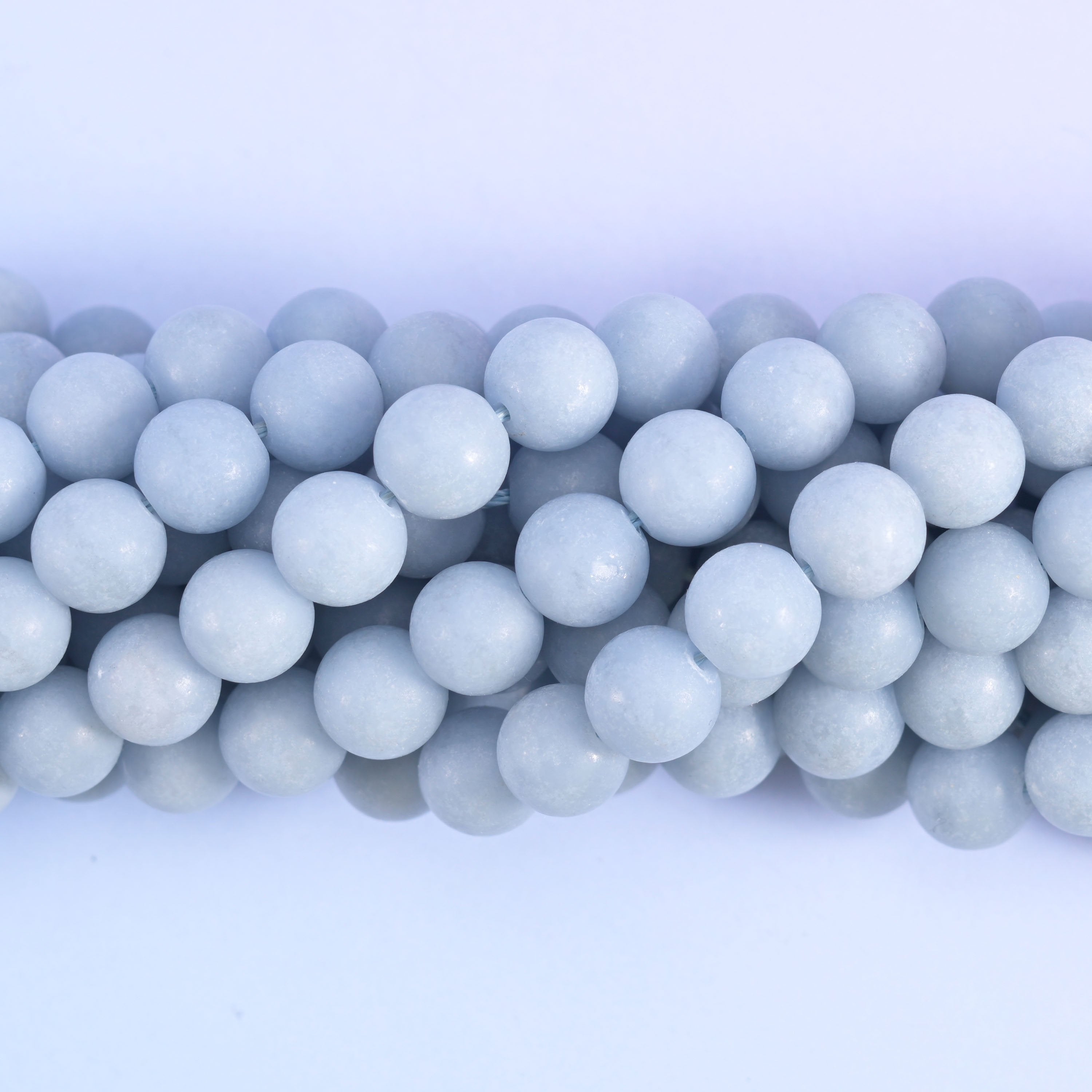 Matte round cut angelite beads