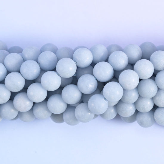 Matte round cut angelite beads