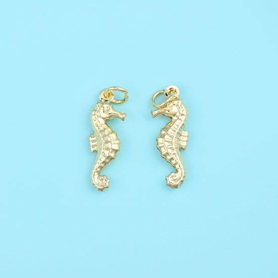 18K Gold Filled Seahorse Charm 20.84x8.05mm in gold