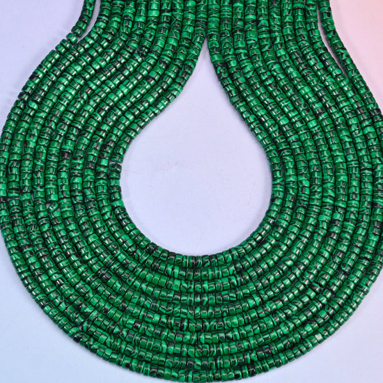 Reconstituted Malachite Smooth Heishi Disc Beads, hole approximately 1.0mm