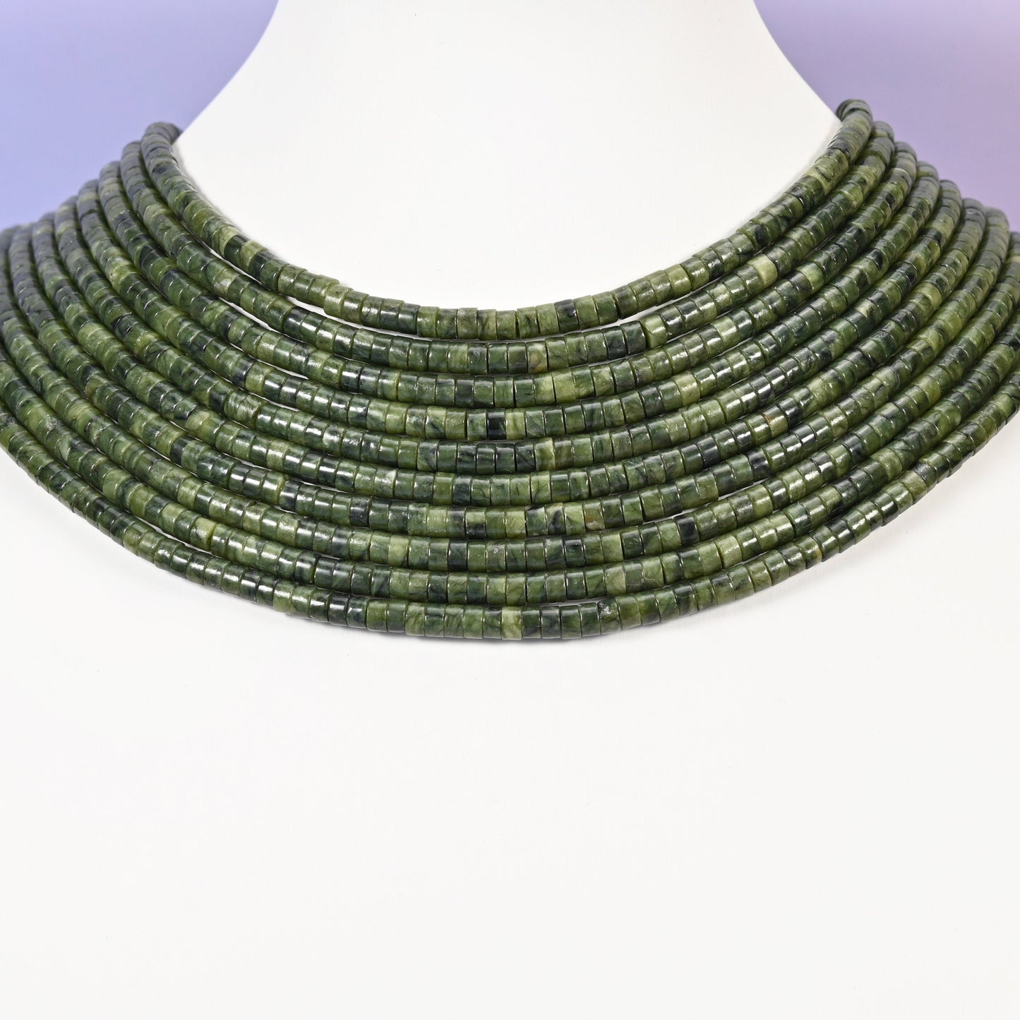 South Jade beads, smooth heishi disc, 2x4mm