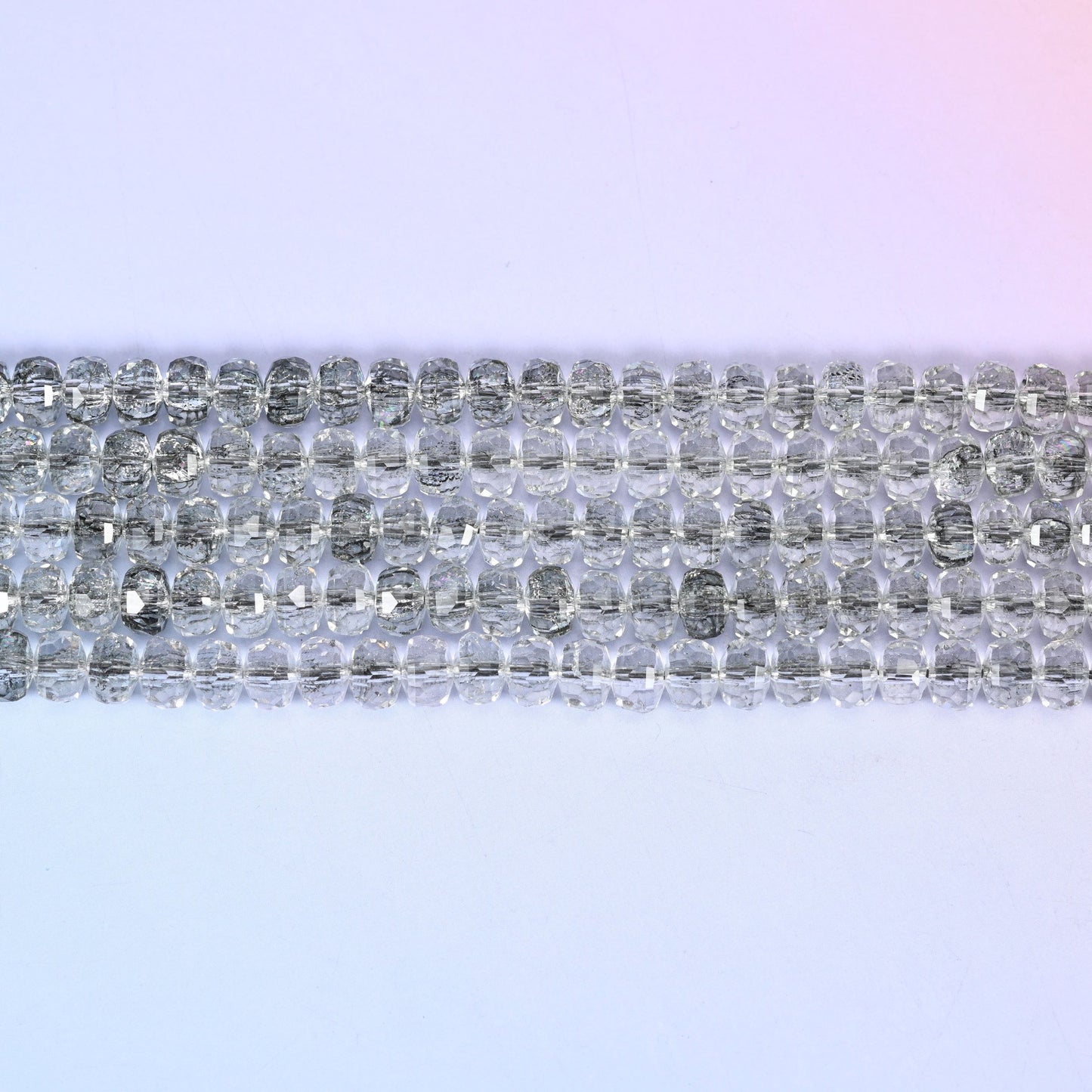 Transparent Black Faceted Rondelle Glass Beads: Size 5x8mm, Jewelry Making Supply