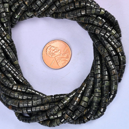 Kambaba Jasper Smooth Heishi Disc Beads: Jewelry Making Supply, 15.5 Inch Strand