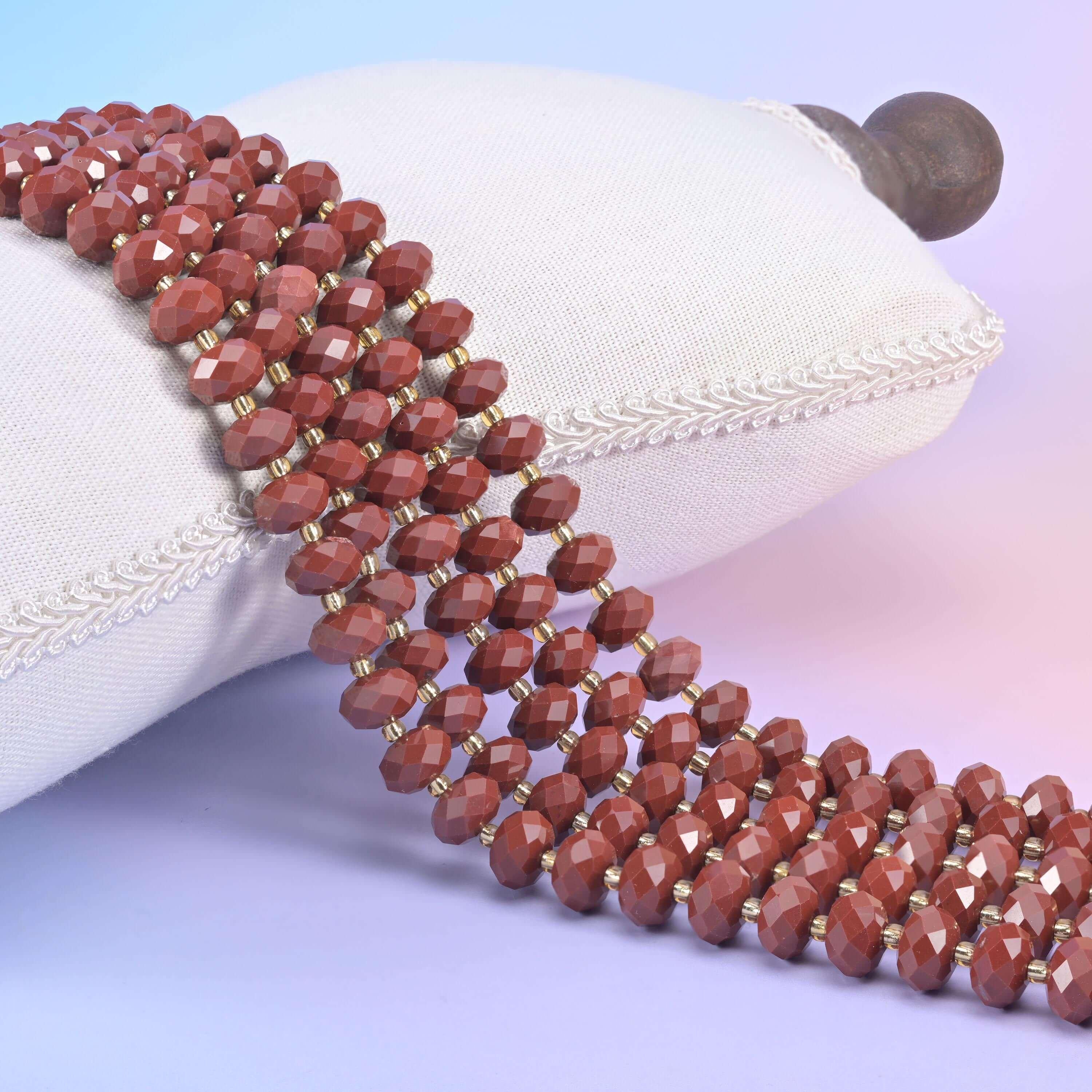 Red Jasper Faceted Rondelle Beads