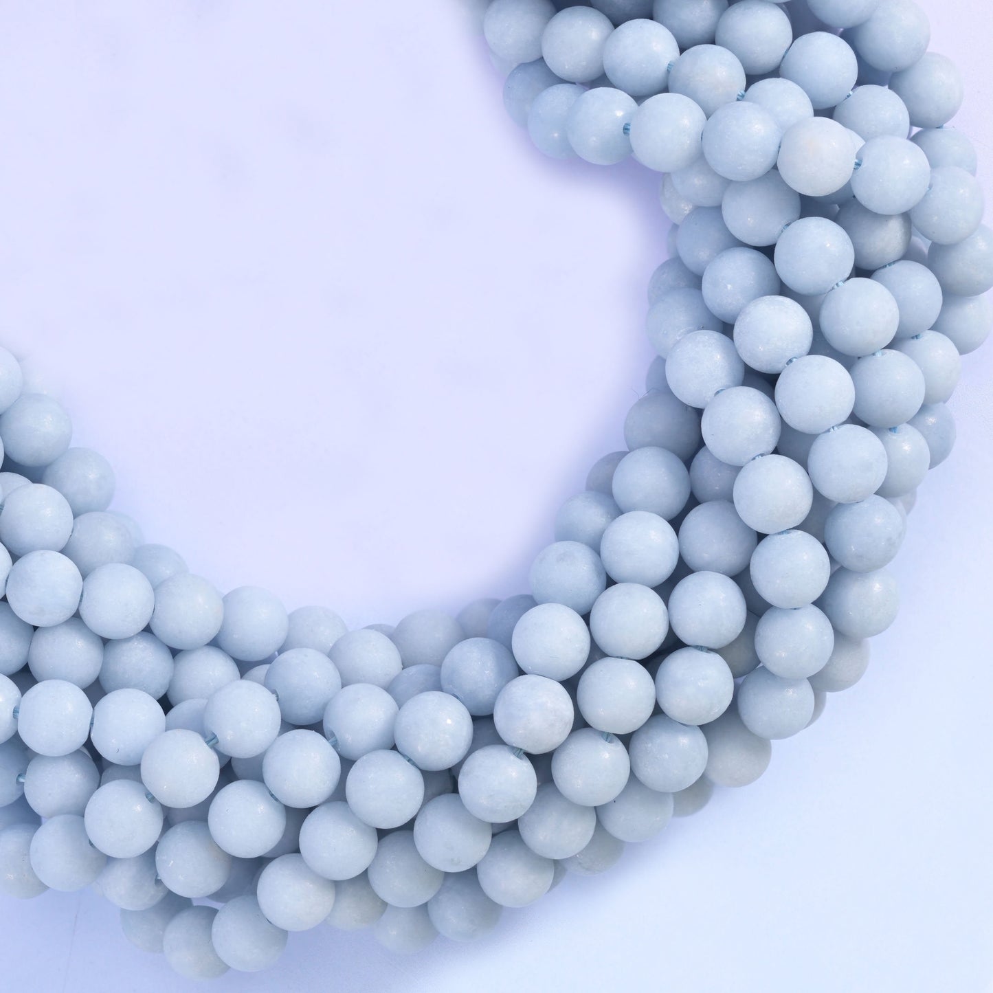 Angelite Matte Round Beads 4mm 6mm 8mm 10mm, 4mm approximately 85 beads / 6mm approximately 60 beads / 8mm approximately 46 beads / 10mm approximately 38 beads