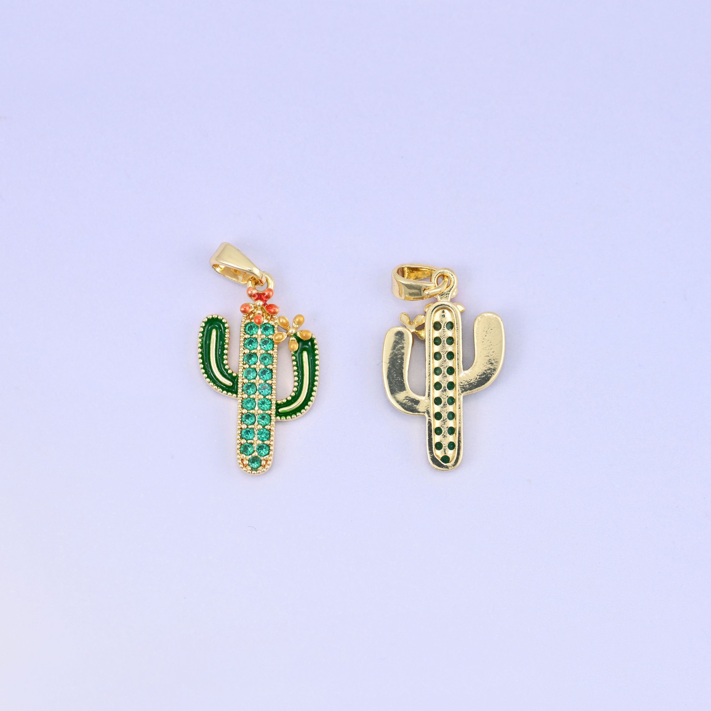 Cactus cut brass, 18k gold plated, beads