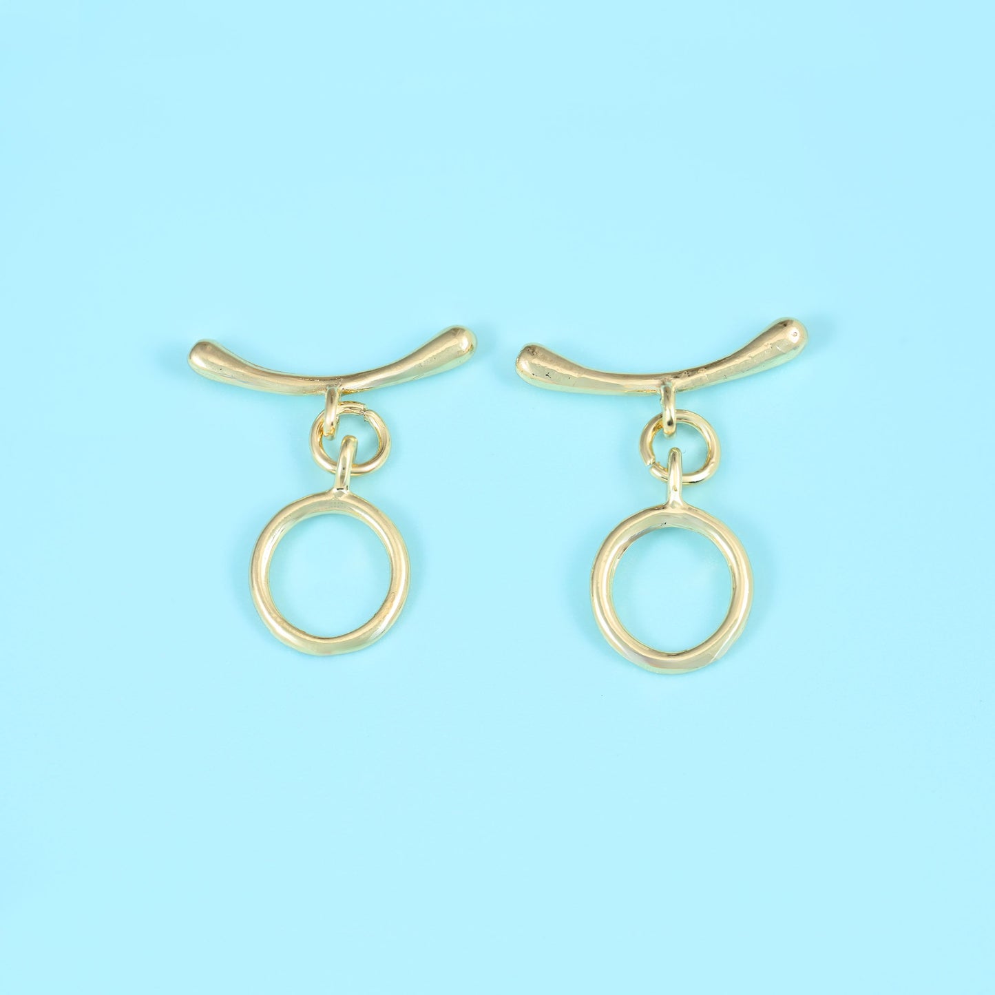 18K Gold Filled Curve Bar Toggle Lock Clasps for DIY Jewelry Making Supply