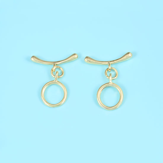18K Gold Filled Curve Bar Toggle Lock Clasps for DIY Jewelry Making Supply