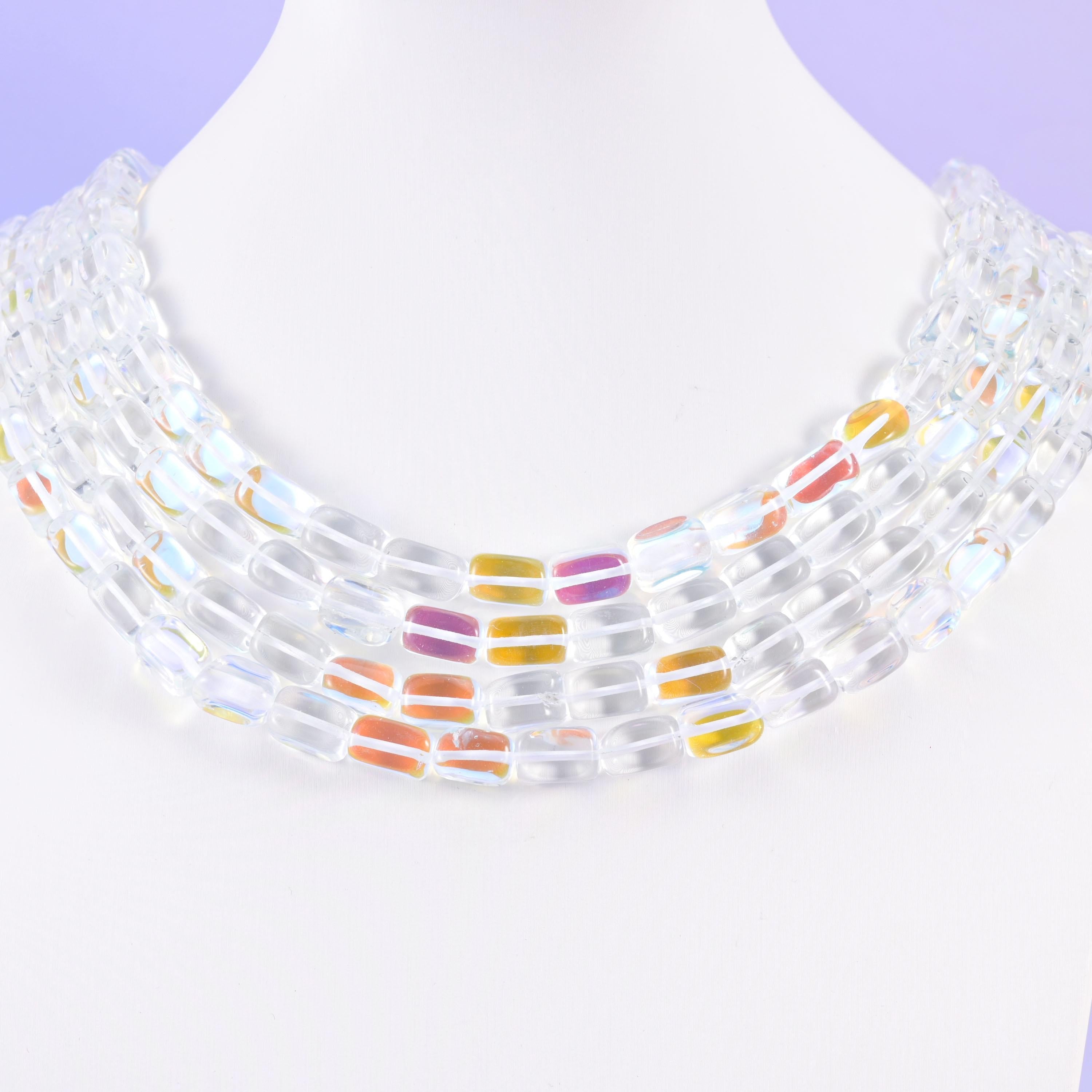 Glass beads, smooth rectangle tube, 10-12mm