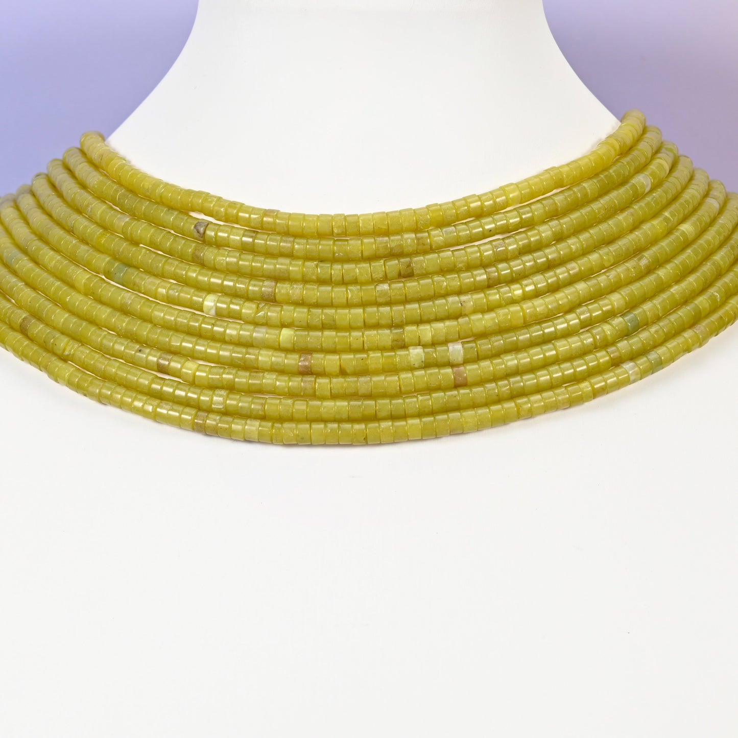 Lemon Jade Smooth Heishi Disc Beads: Jewelry Making Supply, 15.5 Inch Strand