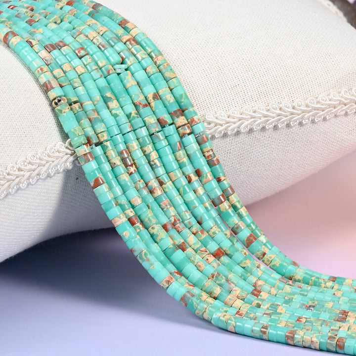 Blue Shoushan Stone Heishi Disc Beads 2x4mm