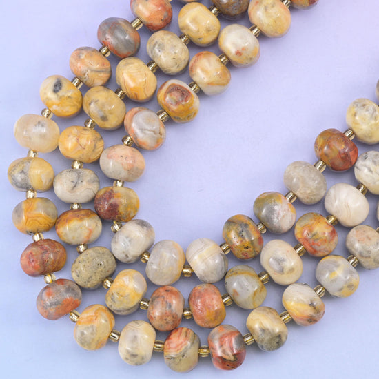 Crazy agate pumpkin beads, hole approximately 1.4mm