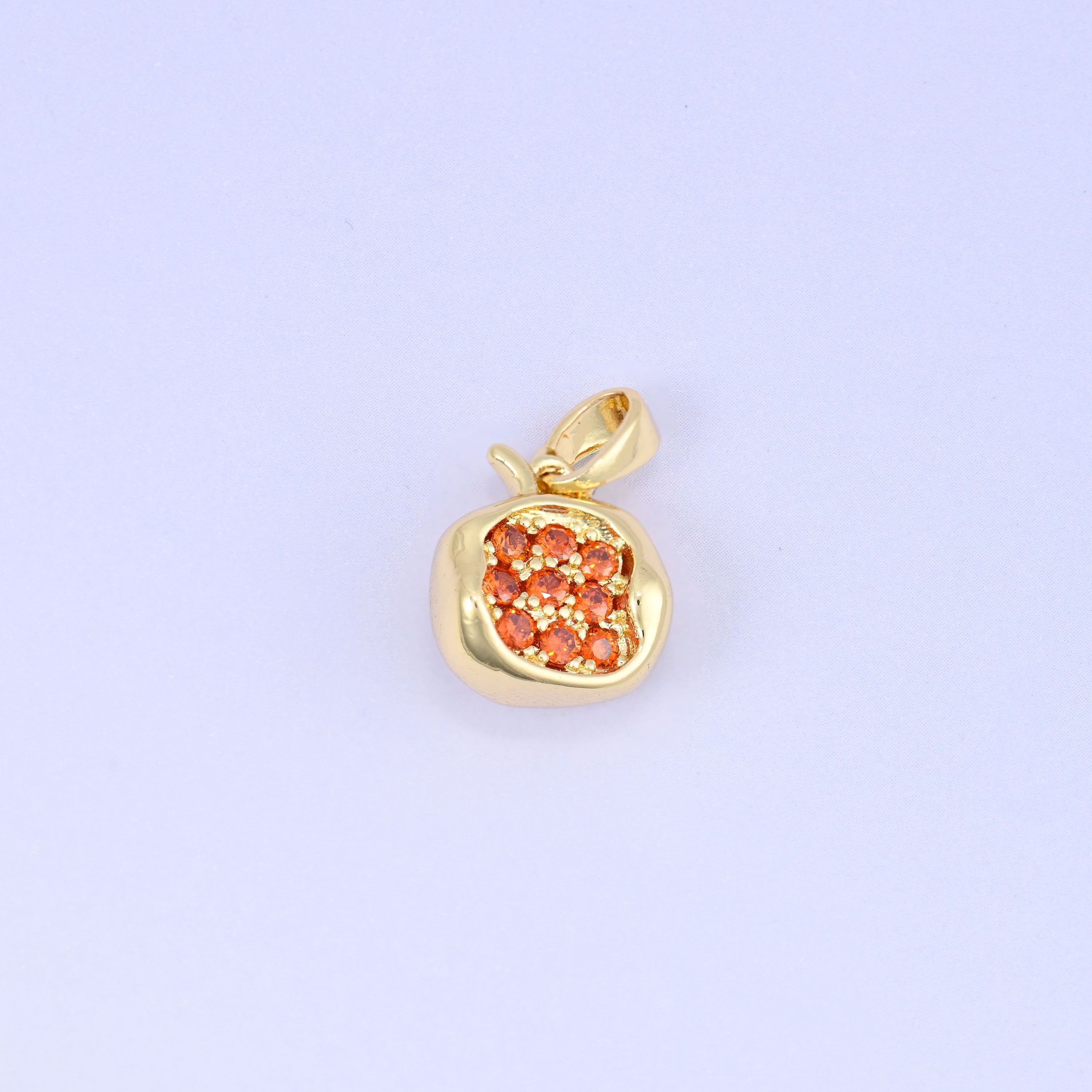 18K Gold Plated Brass Half Pomegranate Charm Pendant