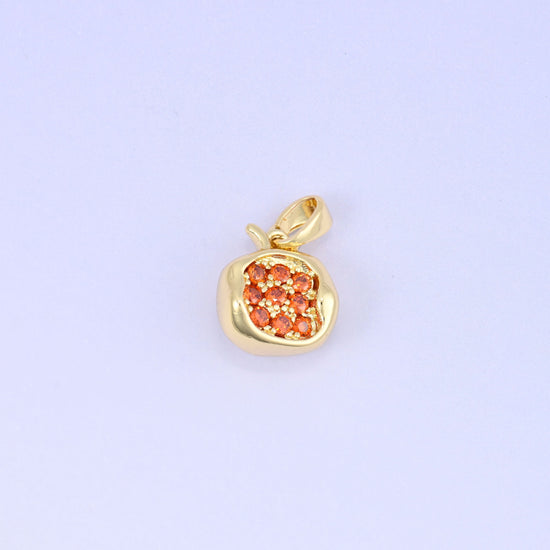 18K Gold Plated Brass Half Pomegranate Charm Pendant
