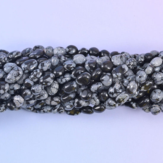 Pebble nugget cut snowflake jasper beads