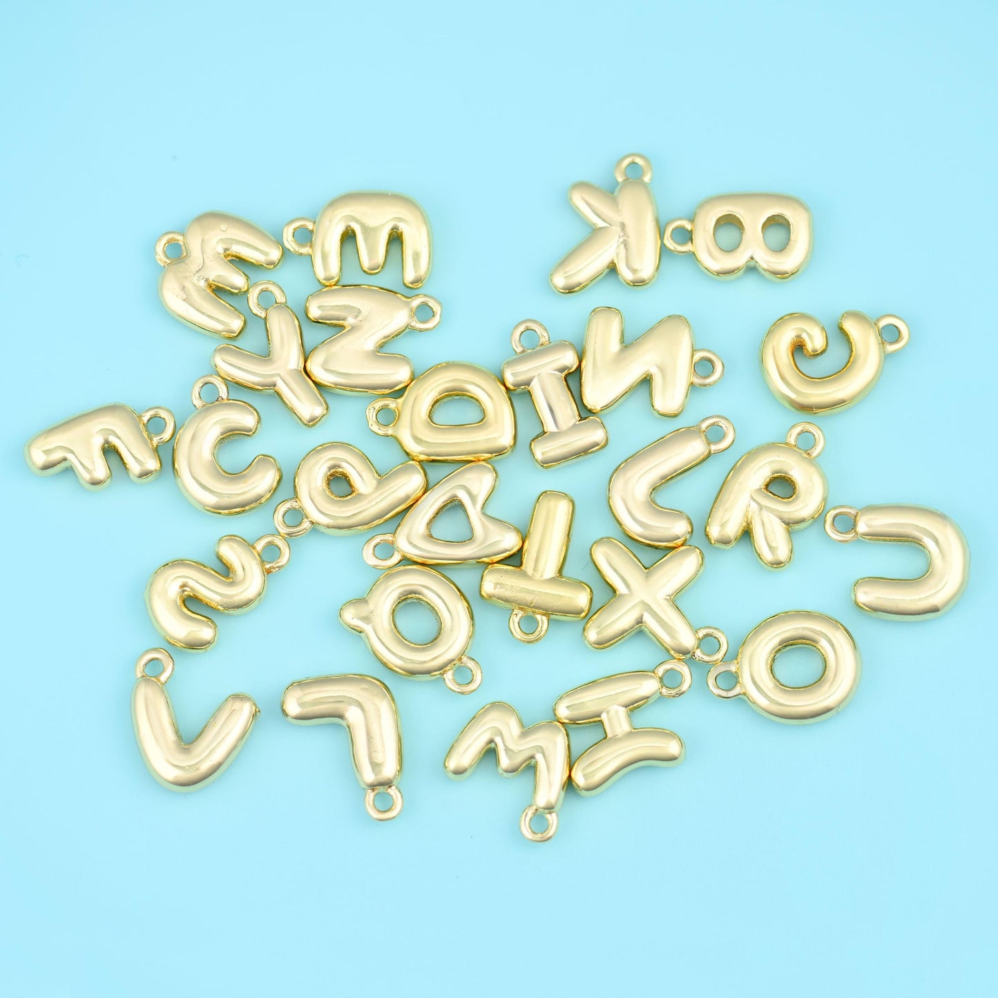 Brass, 18K Gold Filled — lead free and nickel free beads, alphabet letter, Varies by letter