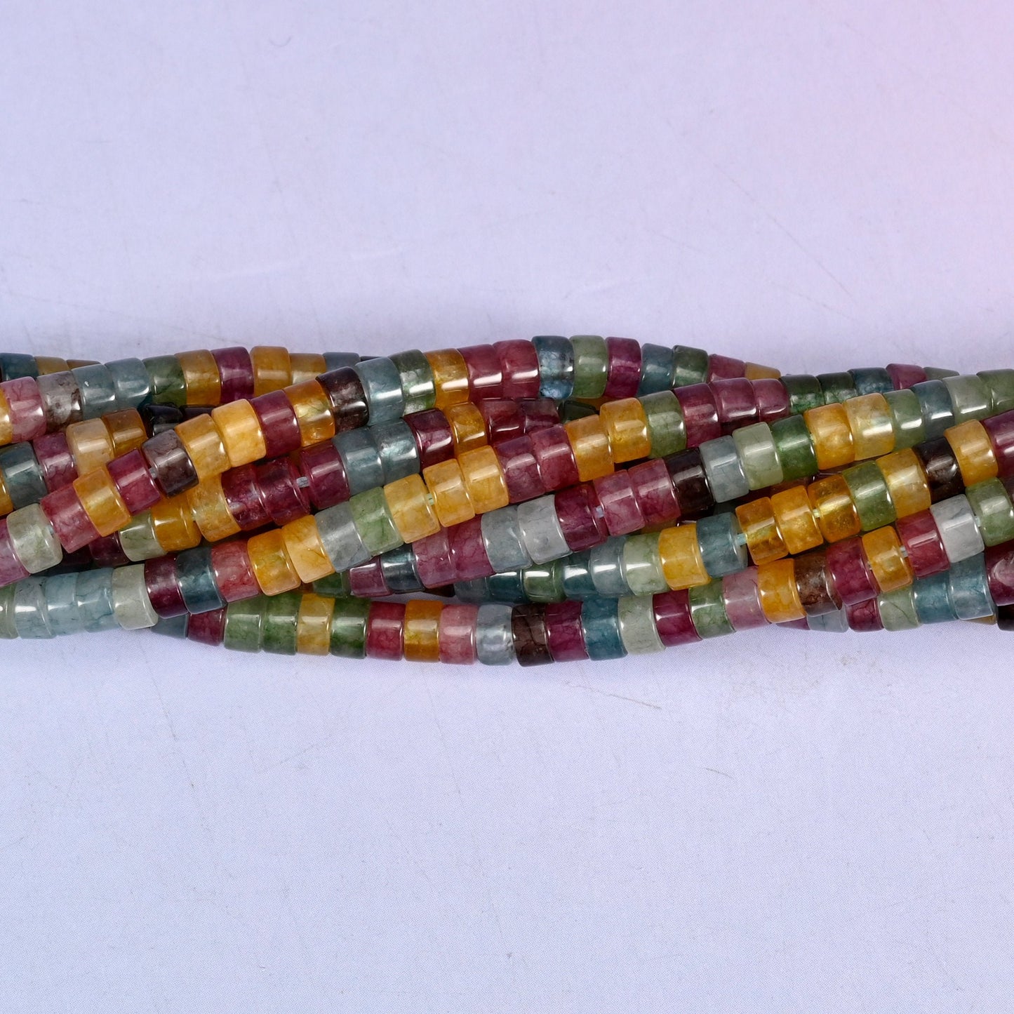 Colorful Fluorite Smooth Heishi Disc Beads for jewelry making