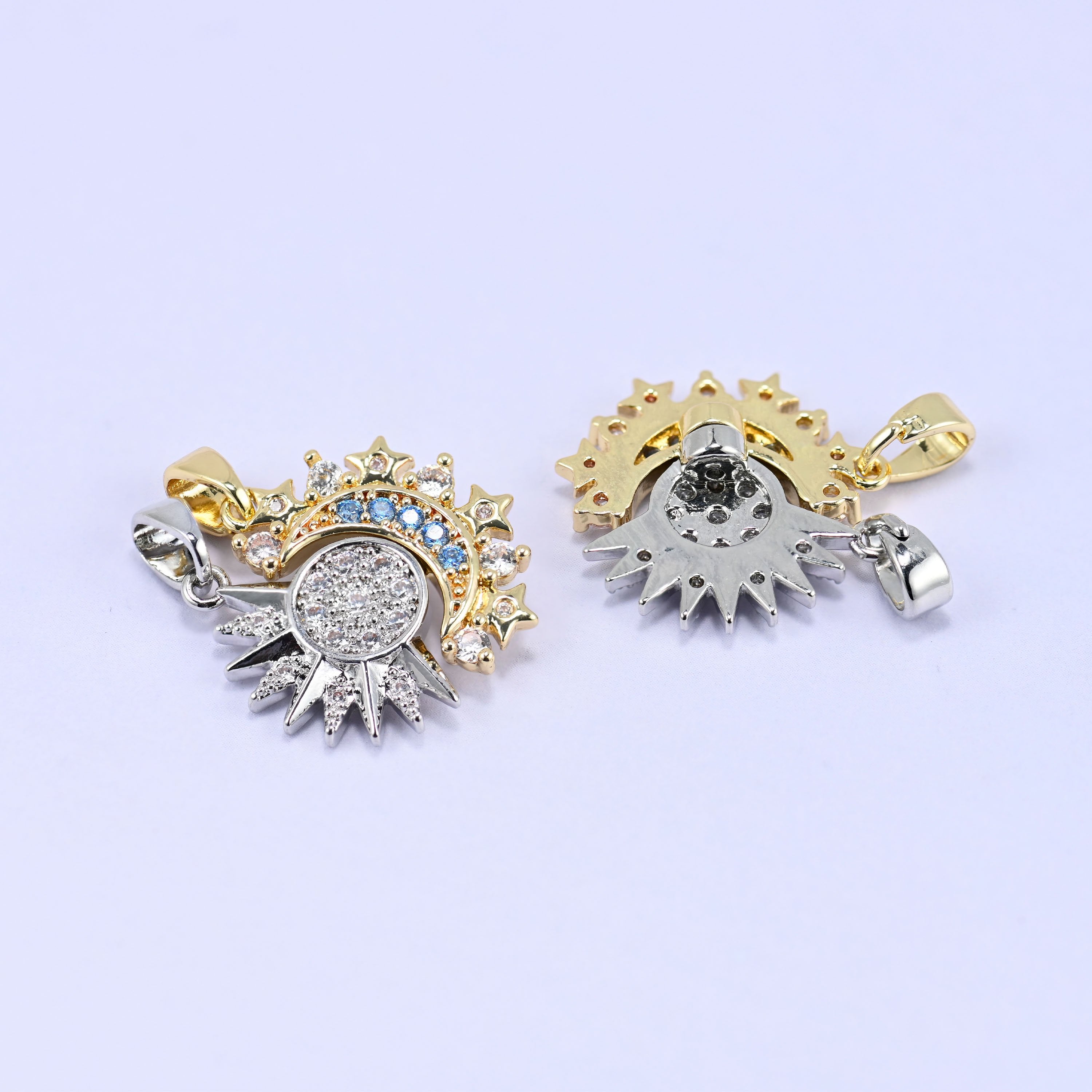 Sun Moon Friendship Zircon Pendants for jewelry making