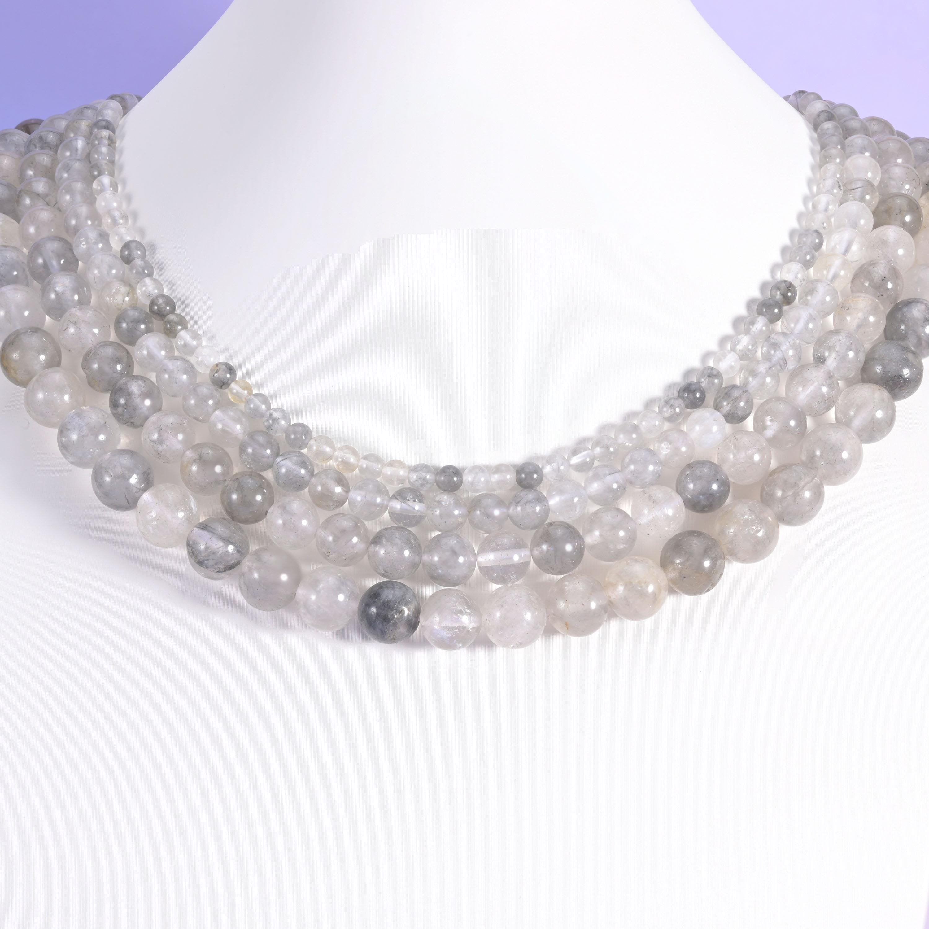 Cloudy Quartz beads, smooth round, 4mm, 6mm, 8mm and 10mm