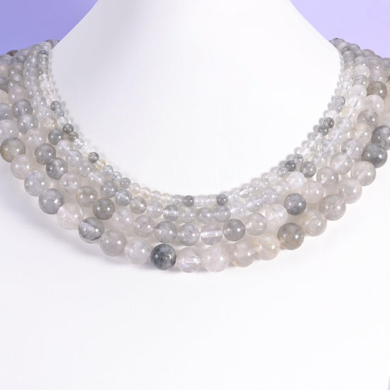 Cloudy Quartz beads, smooth round, 4mm, 6mm, 8mm and 10mm