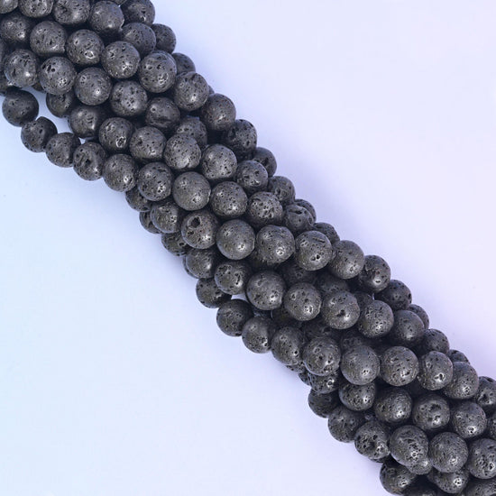 Lava Rock Beads for Jewelry Making – Smooth Round Strands