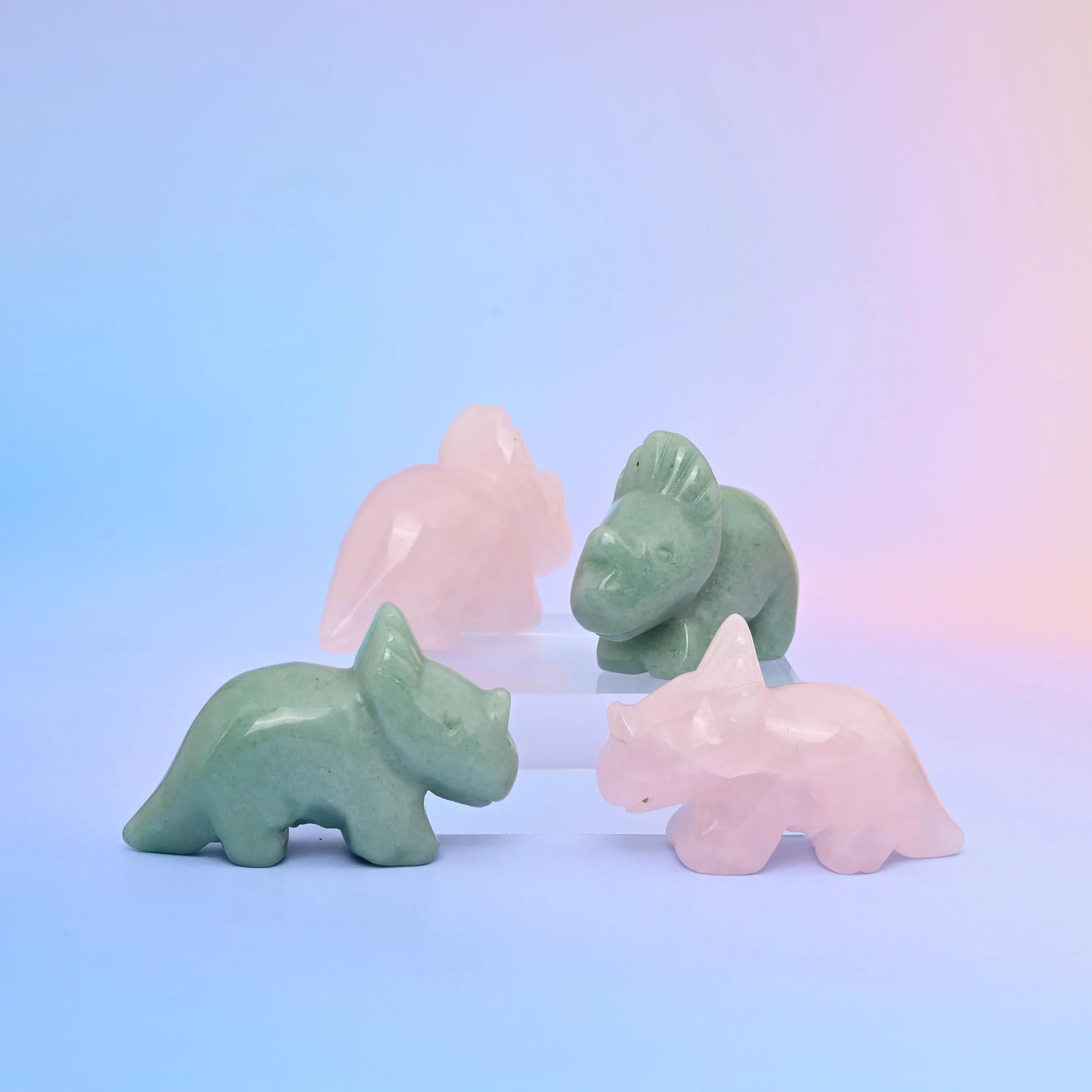 Triceratops crystal carving, a gift for a gemstone collector