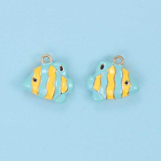 Enamel Tropical Fish Charm 16x15mm, sold per piece