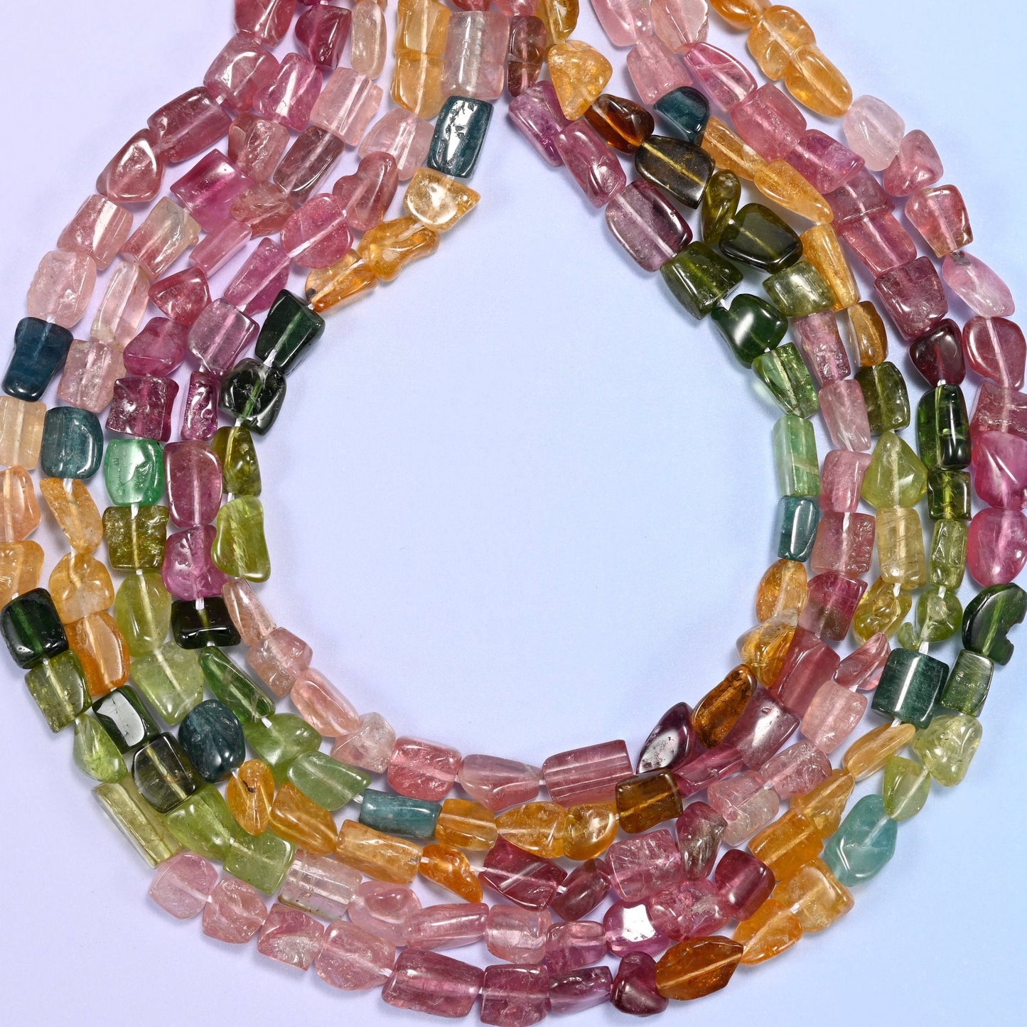 Irregular chip nugget cut natural tourmaline beads