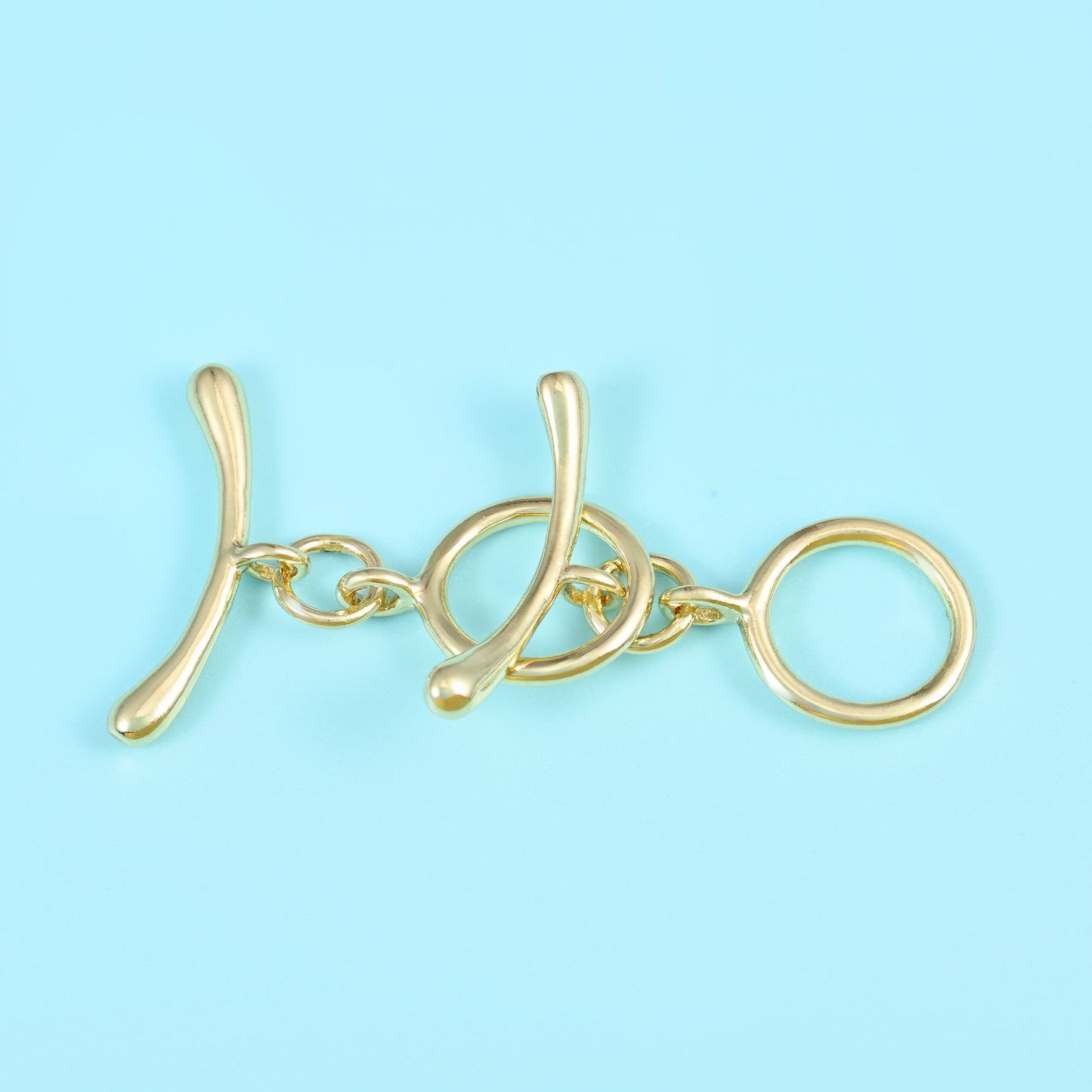 18K gold filled curve bar toggle clasp, 9.80x10.24mm ring, 18.00x2.58mm bar