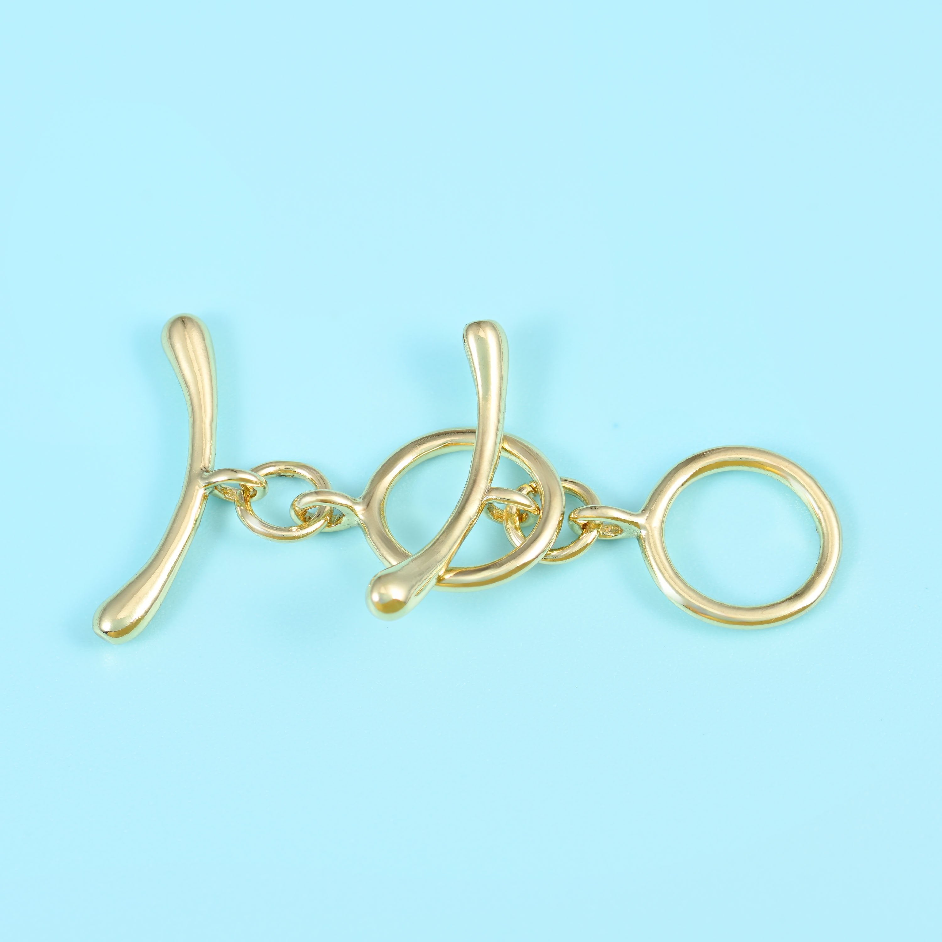 18K gold filled curve bar toggle clasp, 9.80x10.24mm ring, 18.00x2.58mm bar