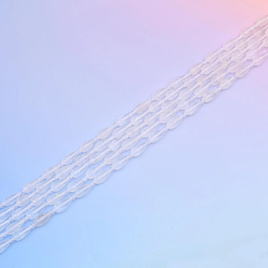 Faceted teardrop cut Clear Quartz beads for jewellery making