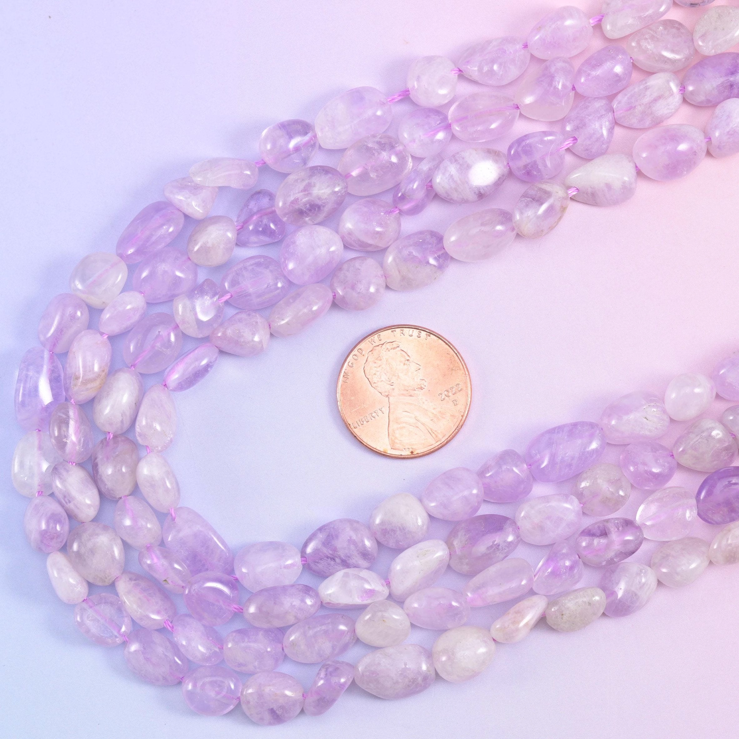 Lavender Jade Pebble Nugget Beads, 15.5 inch strand