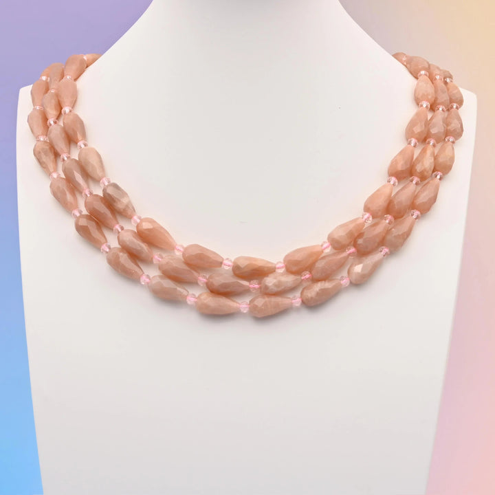 Sunstone faceted teardrop beads, 16x8mm, sold per 15.5 inch strand
