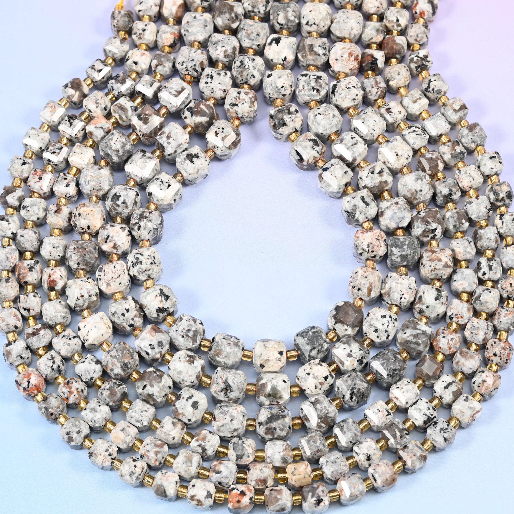 Yooperlite Faceted Cube Beads, approximately 1.2mm hole