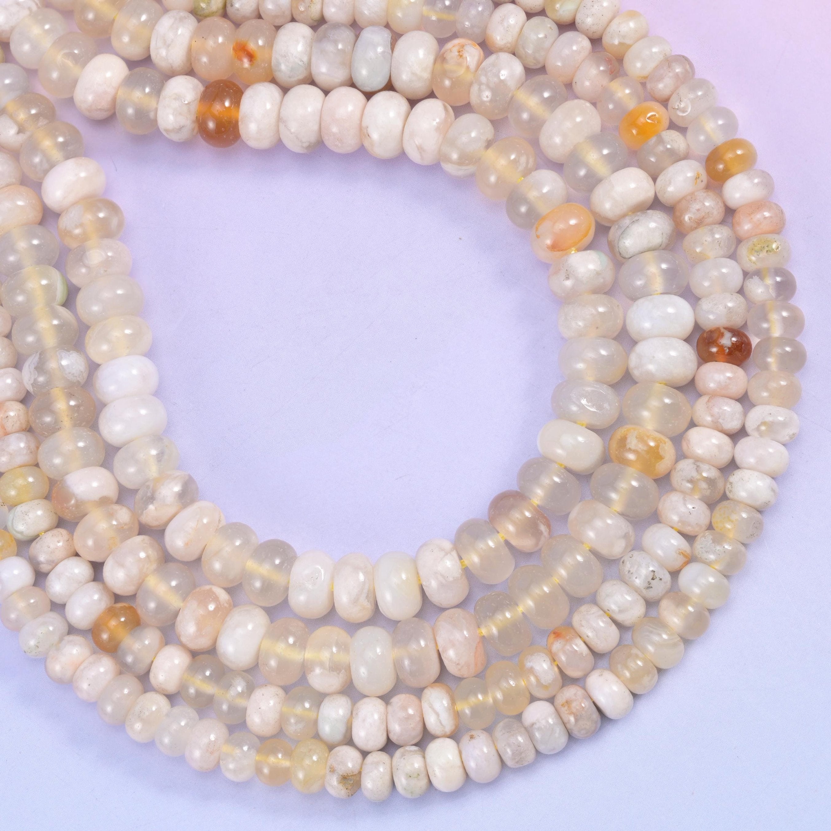 Sakura Agate rondelle beads, approximately 90 beads per strand