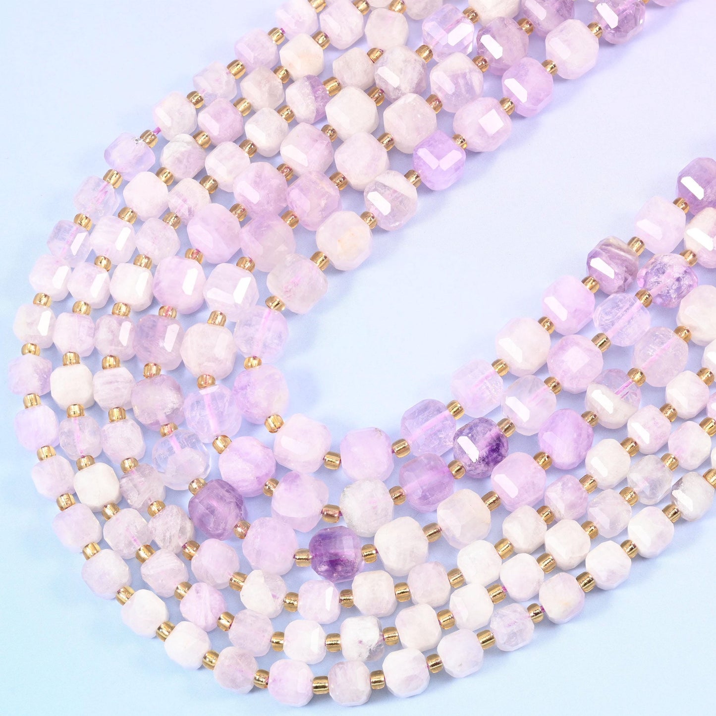 Purple Jade Faceted Cube Beads, 15 inch strand