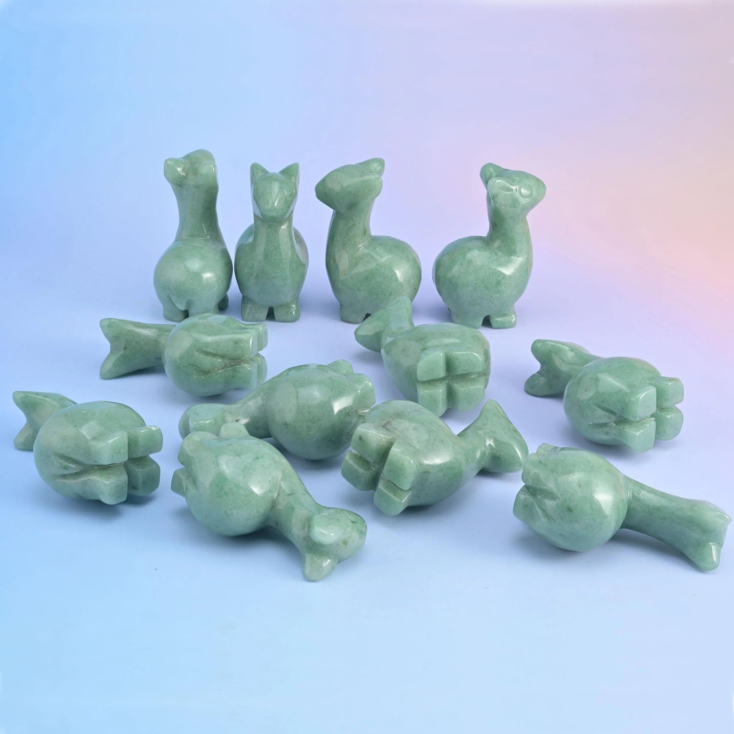 Carved natural stone alpaca figurine, about 1.6 oz, sold per piece in the stone you select