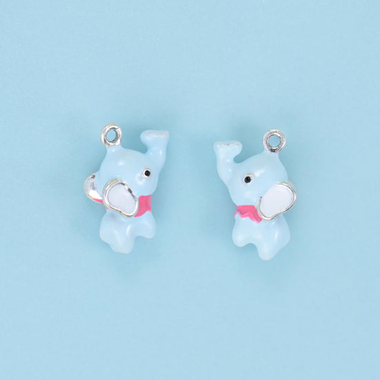 18K Gold Filled Enamel Elephant Charms: DIY Jewelry Making Supply