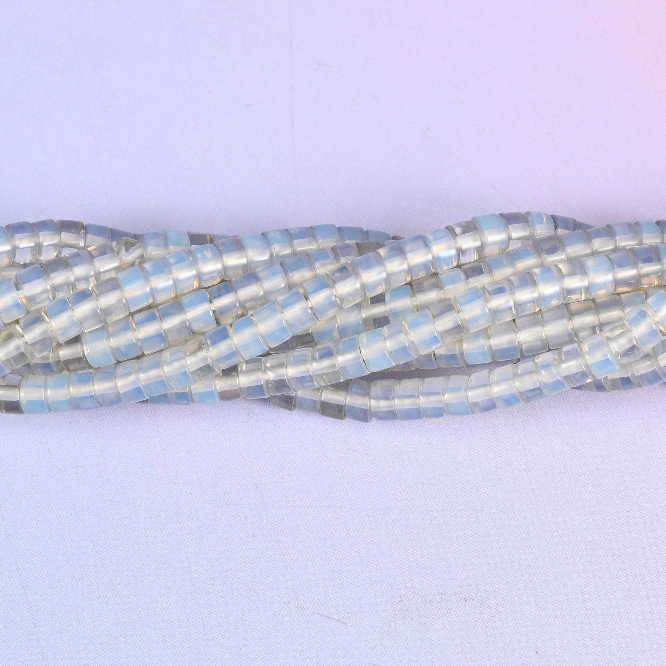 Opalite Smooth Heishi Disc Beads, approximately 180 beads per strand