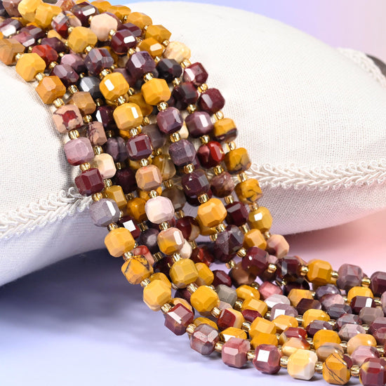 Mookaite Jasper Faceted Cube Beads