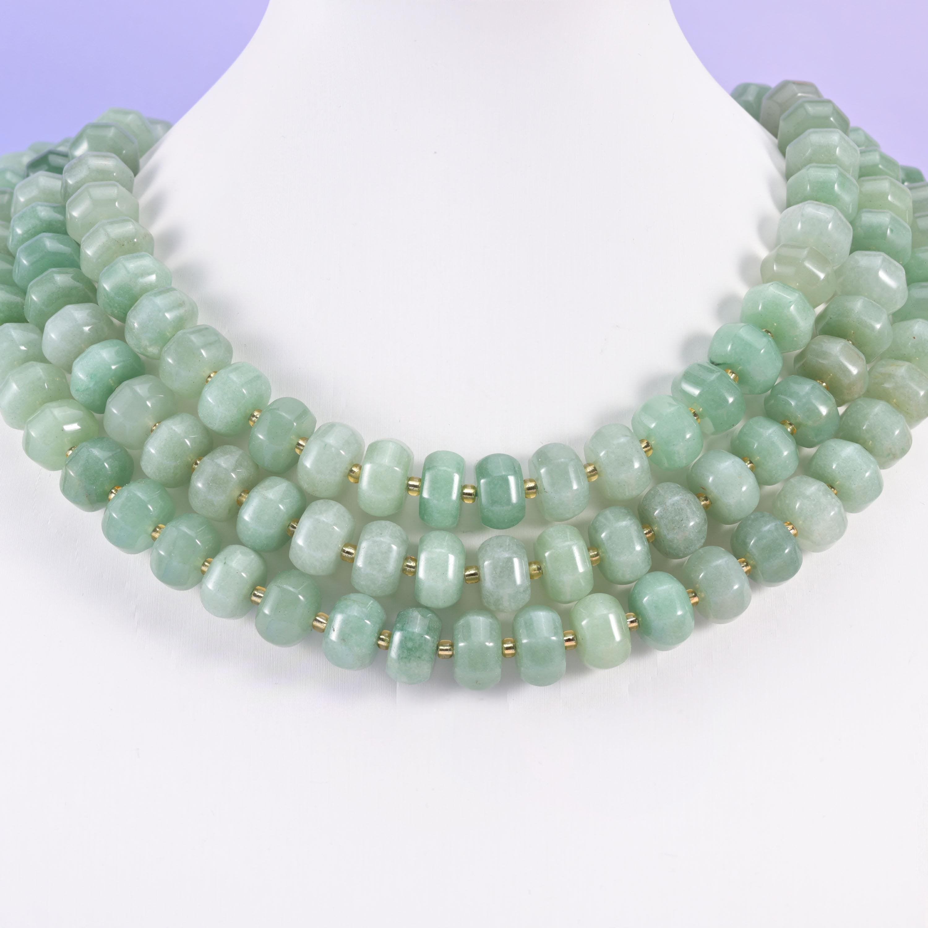 Green aventurine pumpkin beads, smooth rondelle shape, 12x8mm